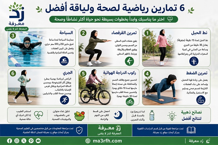 6 تمارين رياضية لصحة ولياقة أفضل